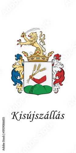 Flag of Kisújszállás, Hungary, Flag background, EPS10. Vector illustration