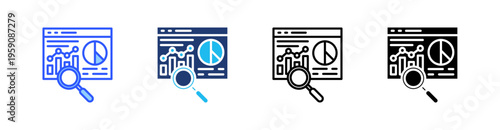 Data Analysis Multi Style Icon Set Vector 
