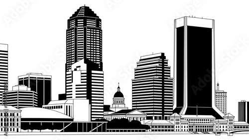 Explore Jacksonville Skyline Line Art