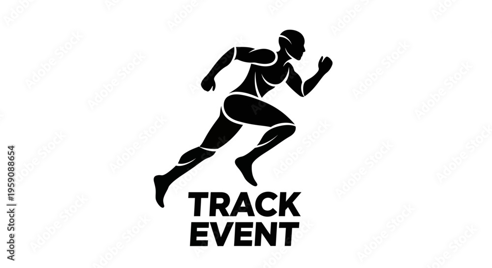 Fototapeta premium Dynamic Silhouette of a Sprinter in Motion Representing Speed and Athleticism Concept