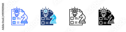Innovation Strategy Multi Style Icon Set Vector 