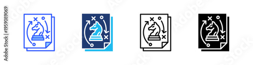 Strategy Multi Style Icon Set Vector 