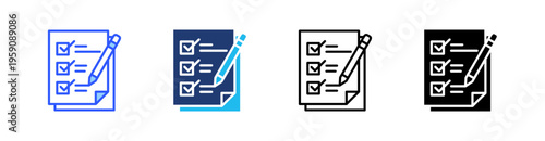 Planning Multi Style Icon Set Vector 