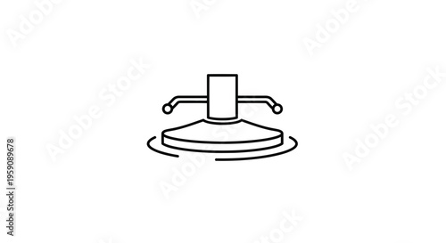 Abstract Minimalist Icon of a Suction Cup Lifting Object