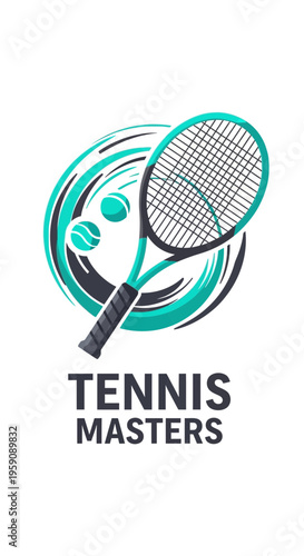 Dynamic Tennis Masters Logo Design Energetic Sport Emblem