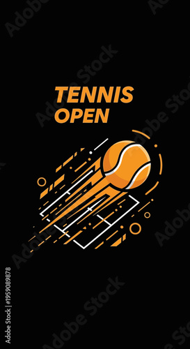 Dynamic Tennis Open Championship Graphic Design Illustration