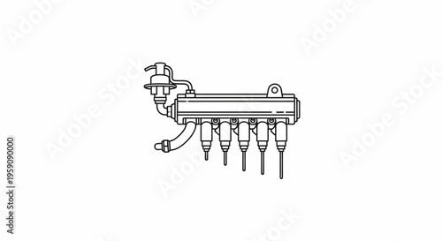 Automotive Fuel Injector Rail System Diagram
