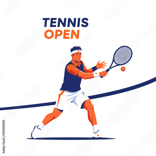 Dynamic Tennis Player In Action During Open Championship Tournament