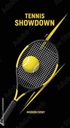 Dynamic Tennis Showdown Modern Event Sports Action