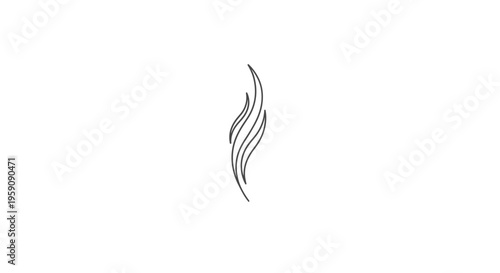 Abstract Swirls of Smoke or Fire, Minimalist Design, Elegant Flowing Lines