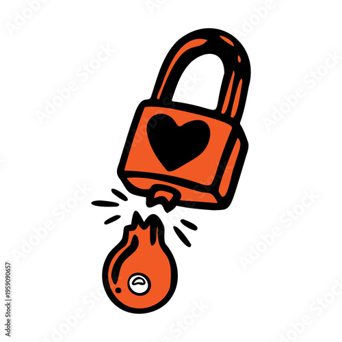 Keychain with key ring and a pendant house with heart locket.