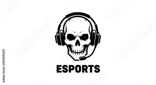 Edgy Skull Headset Esports Logo Design For Gamers And Streamers