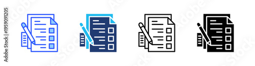 Exam Multi Style Icon Set Vector 