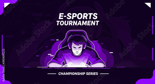 Electric Sports Championship Series Focused Player In Gaming Chair