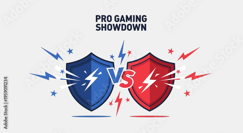 Electric Versus Battle Shields For Esports Competition Graphics