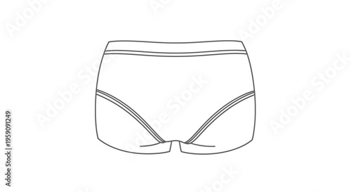 Vector Line Art Icon of Men's Boxer Briefs Underwear, Front View
