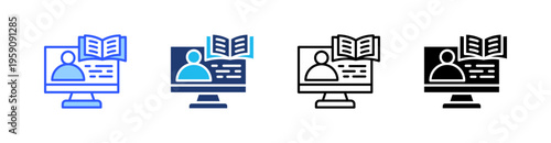 Elearning Multi Style Icon Set Vector 