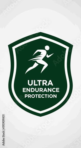 Elite Ultra Endurance Protection Shield With Running Man Icon