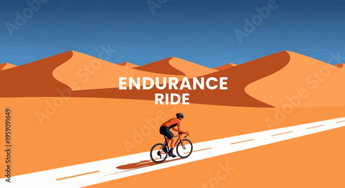 Endurance Cycling Through Desert Terrain Depicting a Journey of Perseverance and Strength