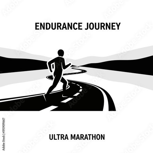Endurance Journey Ultra Marathon Runner On Winding Road