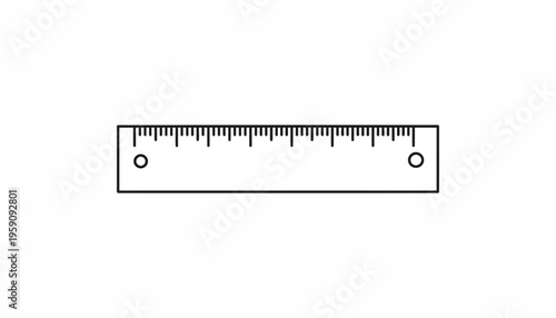 Simple Ruler with Measurement Markings and Holes for Mounting