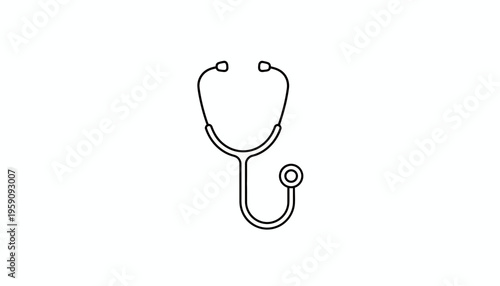 Simple Stethoscope Icon, Medical Symbol, Healthcare and Medicine Line Art