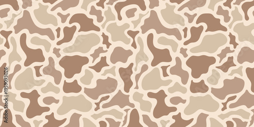 Brown duck camouflage pattern. Old school hunting camo background. Digital camouflage.