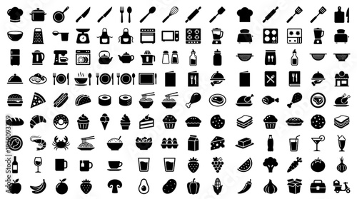 Culinary Icons Collection for Food Apps Websites Menus Restaurants Cooking Recipes Design Projects