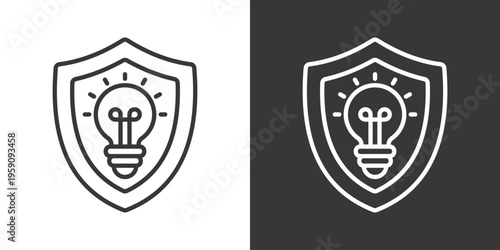 Intellectual Property Icon Set Vector Collection Isolated In Black And White