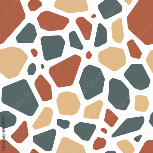 Abstract Terrazzo Pattern with Earthy Tones for Modern Design.
