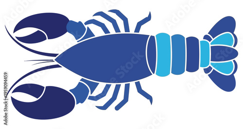 Blue Lobster Illustration Close Up Macro Detail Marine Life Seafood Cuisine Vector Graphic