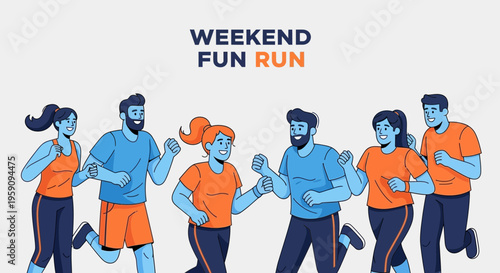 Energetic Group Jogging Event Celebrating Community And Fitness