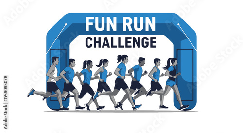 Energetic Runners Embarking on a Fun Run Challenge, Reaching New Physical Frontiers