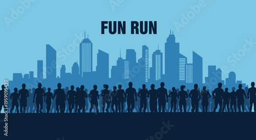 Energetic Urban Crowd Participating In A Fun Run Event