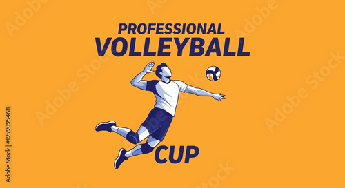 Energetic Volleyball Player Dominating The Professional Cup Competition