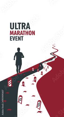 Epic Ultra Marathon Race Event Journey On Winding Path