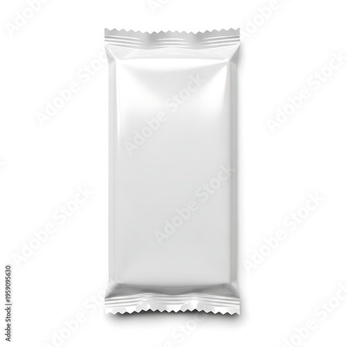 Empty resealable pouch standing upright against a white background