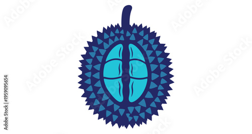 Durian Fruit Cut Open Showing Segments Exotic Tropical Food Culinary Ingredient