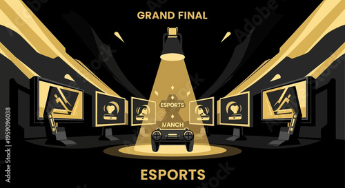 Esports Grand Final Championship Digital Gaming Arena Entertainment Concept