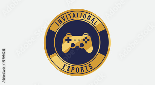 Esports Invitational Emblem With Game Controller Badge