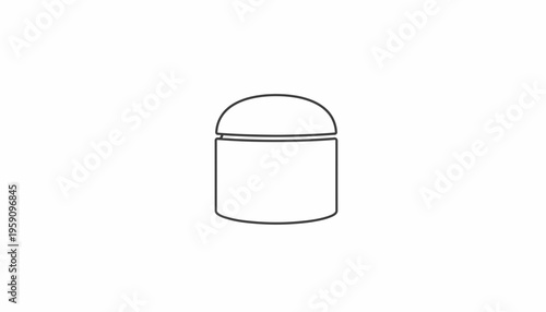 Simple Line Drawing of a Jar with Lid, Minimalist Icon