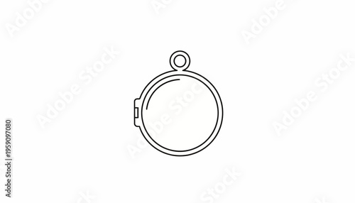 Simple Line Drawing of a Round Locket Pendant with a Bail