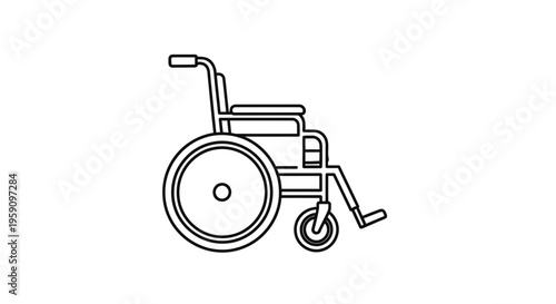 Simple Line Drawing of a Wheelchair, Symbol of Mobility and Accessibility