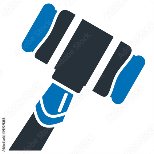 Auction concept in blue filled color