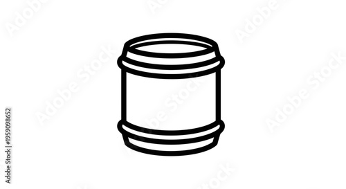 Simple Barrel Icon, Wooden Cask Outline, Vector Illustration