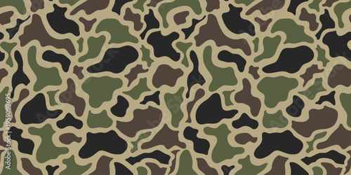 Vector duck hunting camouflage, seamless pattern, hunting background, military texture, woodland camouflage
