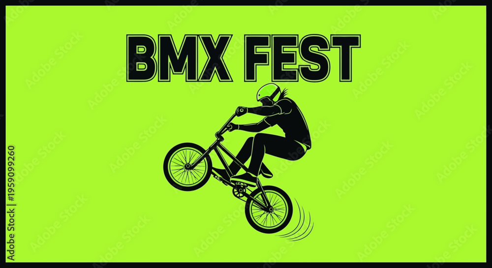 Fototapeta premium Exciting BMX Fest Celebration Graphic With Action Rider