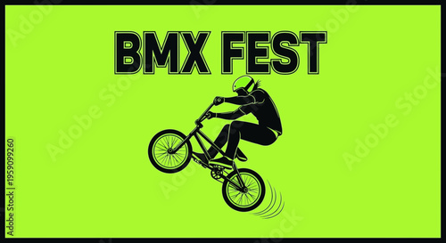 Exciting BMX Fest Celebration Graphic With Action Rider