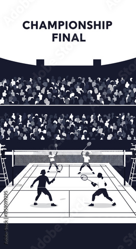Exciting Badminton Championship Final Match With Enthusiastic Crowd
