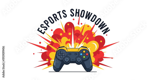 Exciting Esports Showdown Gaming Controller Explosion Visual